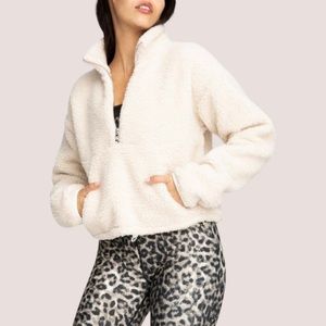 NWT!! Good American Sherpa 1/2 Zip